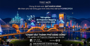 Trải nghiệm trình chiếu 3D Projection Mapping tại HORECFEX 2026