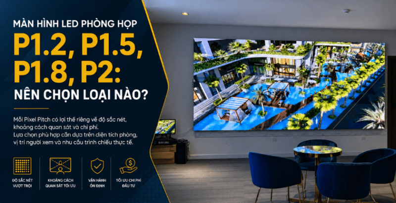 Màn Hình LED Phòng Họp P1.2, P1.5, P1.8, P2: Chọn Loại Nào?