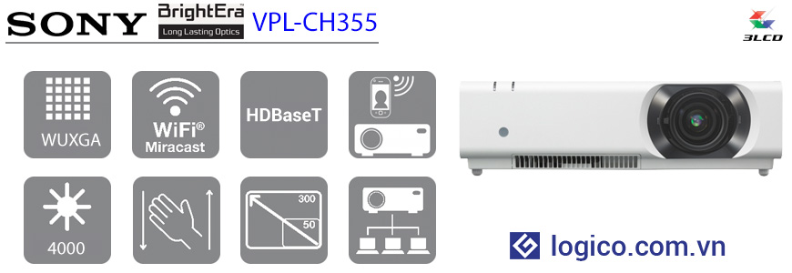 Máy chiếu Full HD Sony VPL-CH355 - Máy chiếu độ sáng cao cho các phòng họp cỡ vừa và lớn