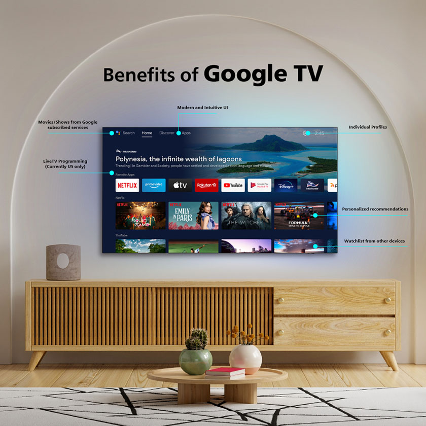 Trải nghiệm Google TV thông minh và tiện lợi