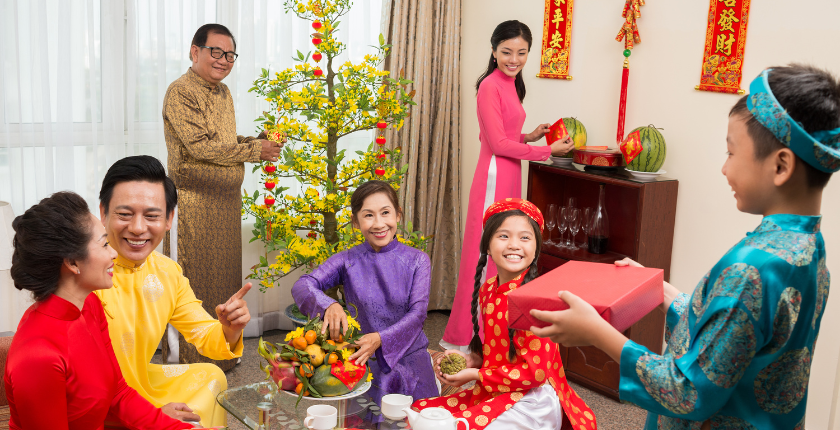 Hình ảnh chúc mừng năm mới theo phong cách truyền thống Việt Nam