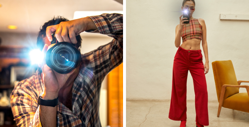 Các kiểu chụp ảnh trước gương đèn Flash2