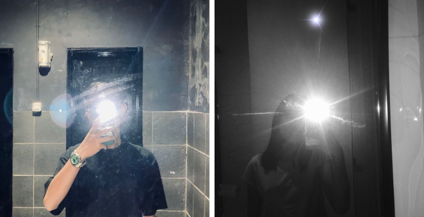 Các kiểu chụp ảnh trước gương đèn Flash3