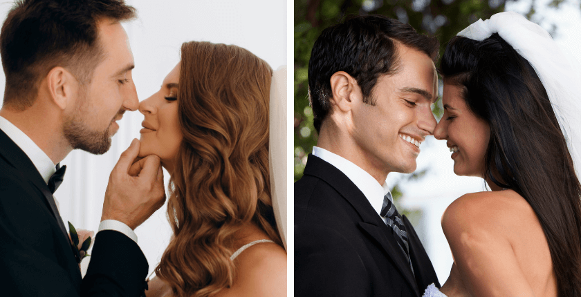 Chụp ảnh cưới chạm mũi – ngọt ngào và lãng mạn