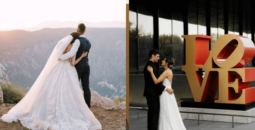 Tạo dáng chụp ảnh cưới với dáng đứng