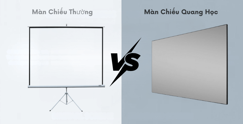 Màn chiếu quang học và màn chiếu thường