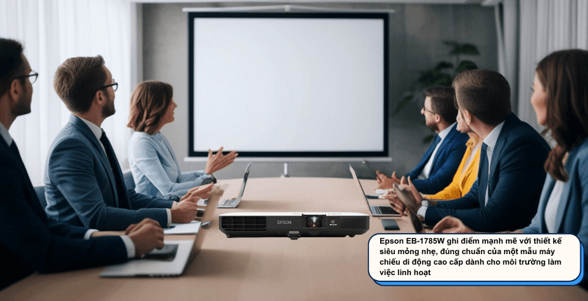 Epson EB-1785W ghi điểm mạnh mẽ với thiết kế siêu mỏng nhẹ