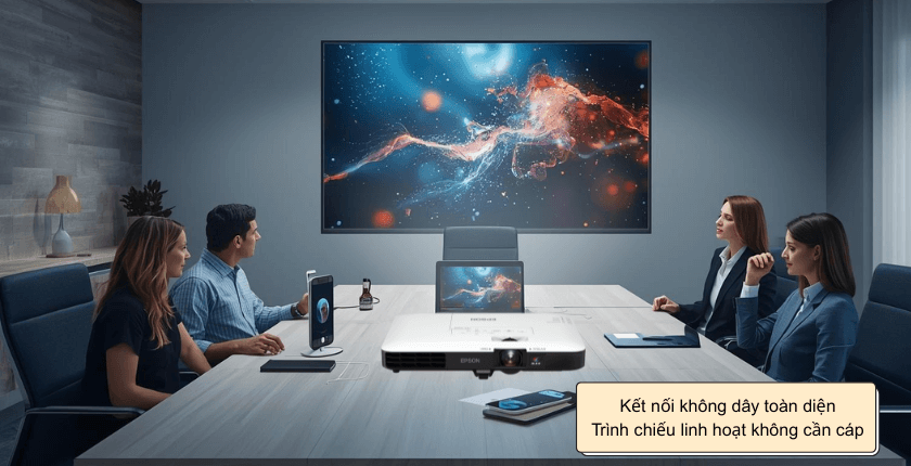 Epson EB-1785W được trang bị hệ thống kết nối không dây hiện đại