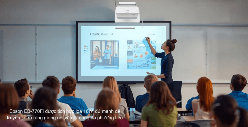 Epson EB-770Fi được tích hợp loa đơn sắc 16W