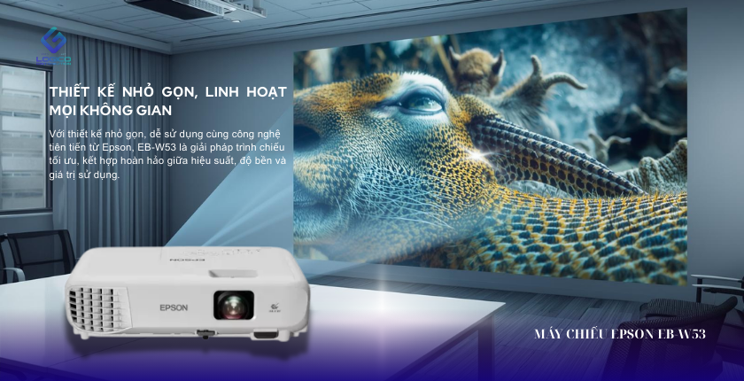 Máy chiếu Epson EB-W53 được thiết kế hướng đến sự tiện dụng và thẩm mỹ