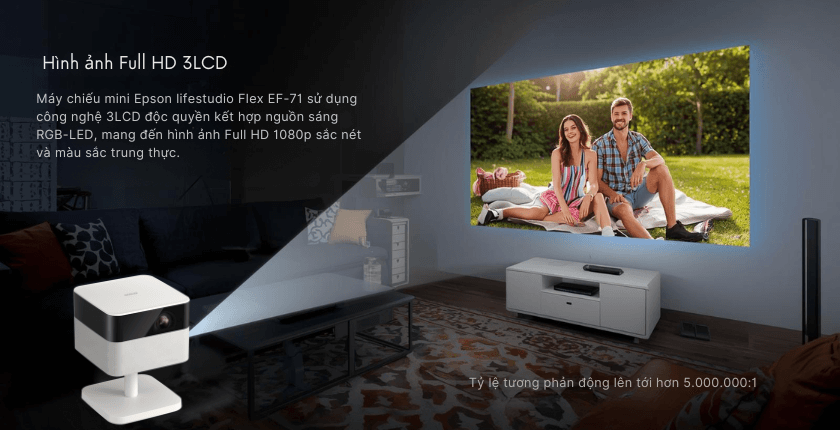 Hình ảnh Full HD 3LCD: Sáng hơn, sống động hơn tới 3 lần