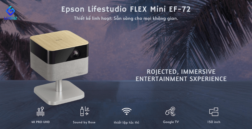 Máy chiếu mini Epson Lifestudio Flex EF-72 được thiết kế theo triết lý “di động – tiện dụng – thẩm mỹ”