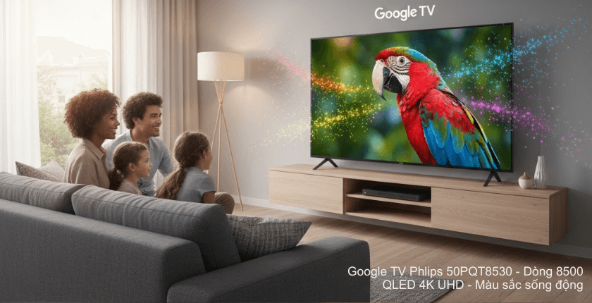 Google TV Philips 50 inch 4K UHD QLED 50PQT8530