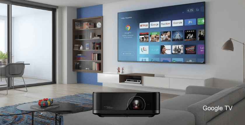 Google TV tích hợp: Biến máy chiếu thành trung tâm giải trí thông minh