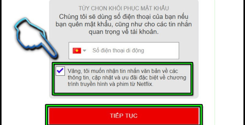 Xác nhận số điện thoại và hoàn tất đăng ký