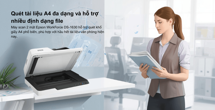 Quét tài liệu A4 đa dạng và hỗ trợ nhiều định dạng file