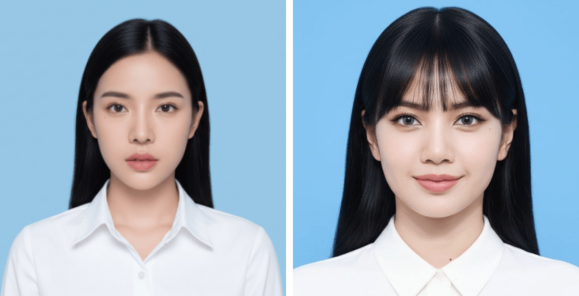 Câu lệnh tạo ảnh thẻ nền xanh chuyên nghiệp