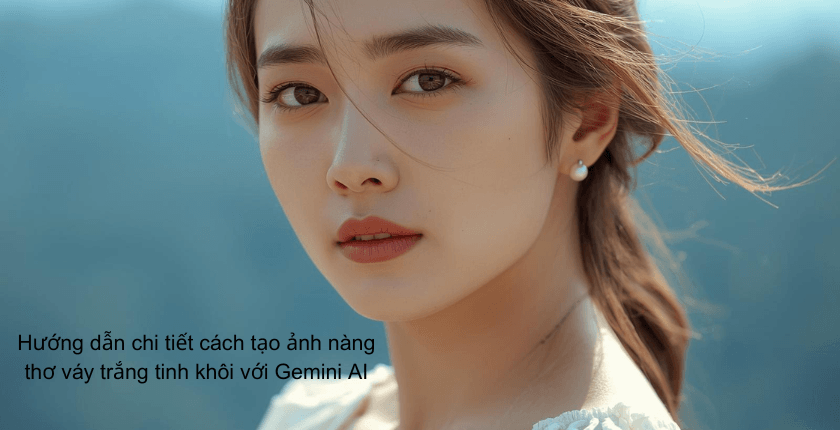 Cách tạo ảnh nàng thơ váy trắng tinh khôi bằng Gemini AI 