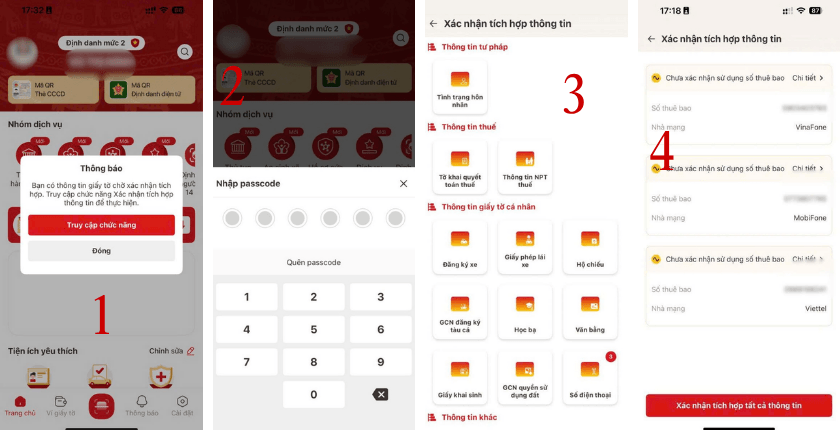 Các bước tự xác thực SIM chính chủ trên VNeID1