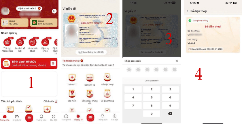 Các bước tự xác thực SIM chính chủ trên VNeID4