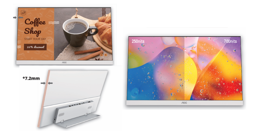 Màn hình menu điện tử AOC SPX24V2 sở hữu độ phân giải Full HD 1920 x 1080 pixels