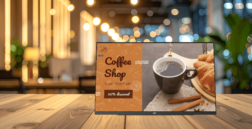 Góc nhìn rộng giúp tăng hiệu quả hiển thị tại quầy order