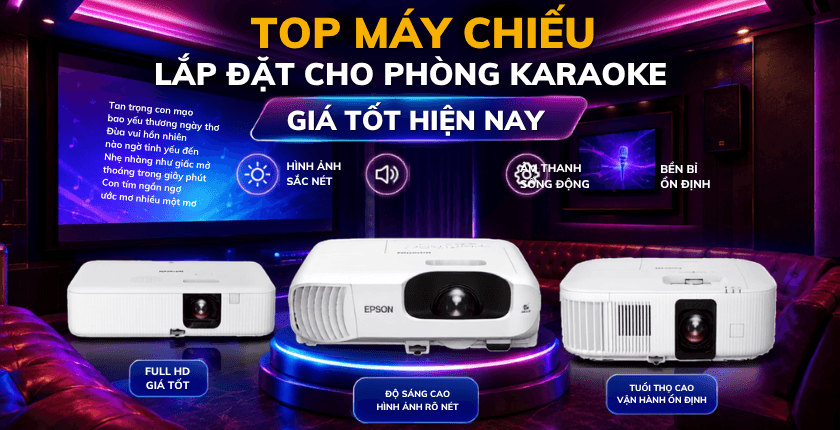 Máy chiếu lắp đặt cho phòng karaoke