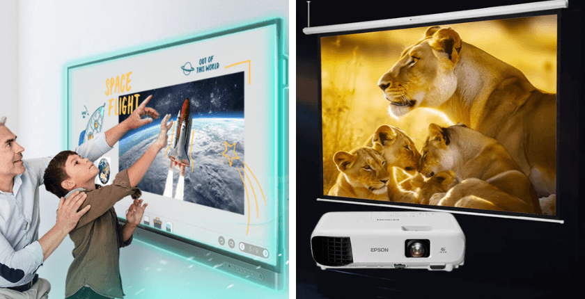 So sánh màn hình tương tác và máy chiếu-anh1