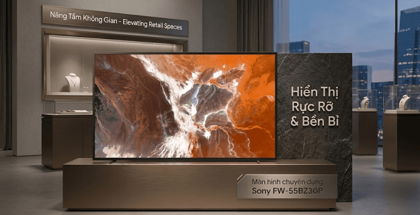 thiết kế màn hình Sony FW-55BZ30P