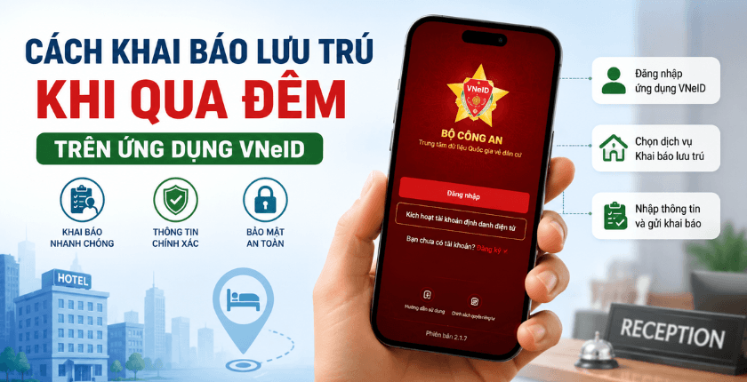 khai báo lưu trú khi qua đêm trên ứng dụng VNeID