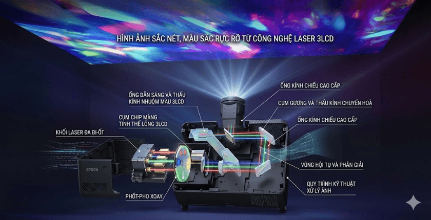 Nguyên lý hoạt động của máy chiếu Laser