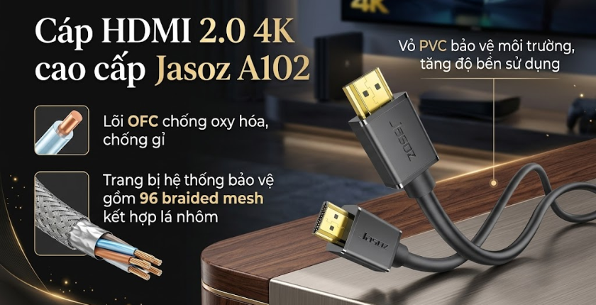 đầu HDMI mạ vàng Jasoz A102