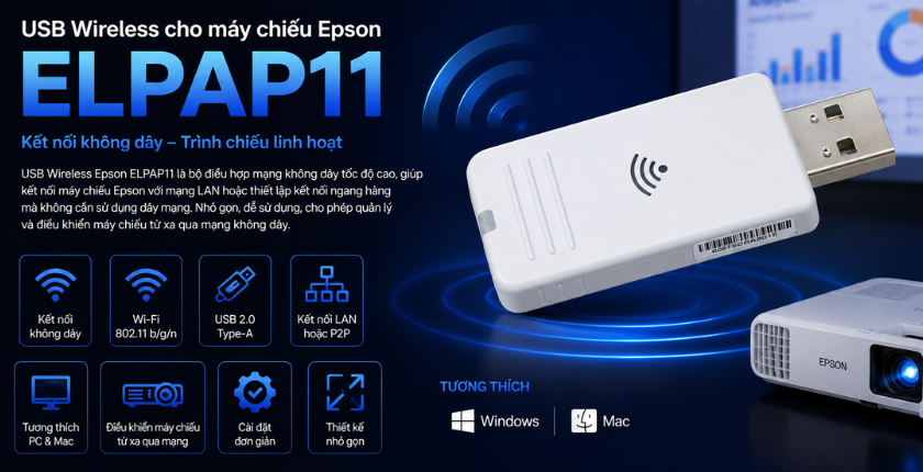 USB Wireless cho máy chiếu Epson ELPAP11