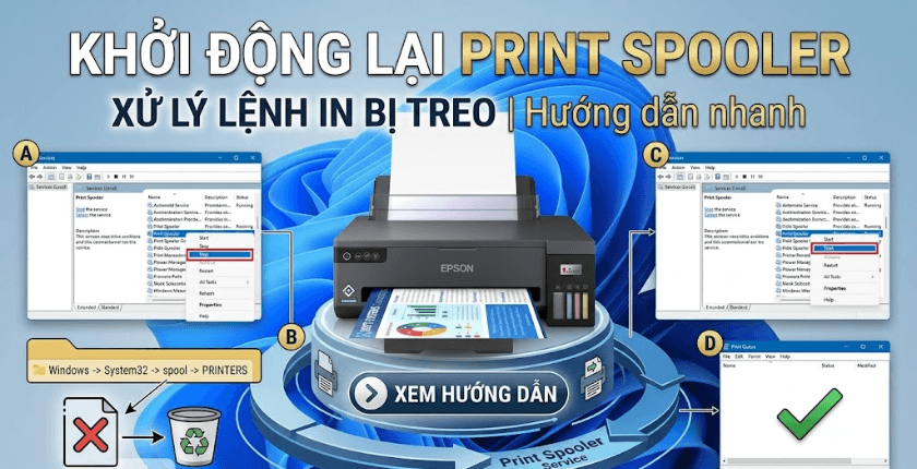 Khởi động lại Print Spooler