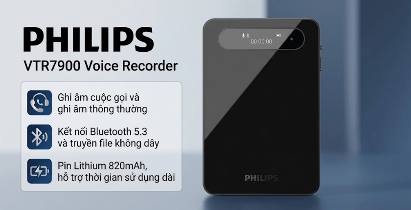 máy ghi âm Philips VTR7900 64GB