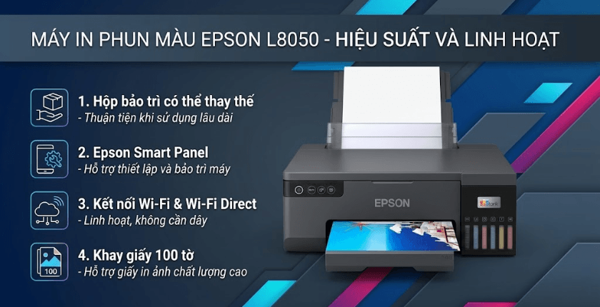 hệ thống mực 6 màu Epson L8050