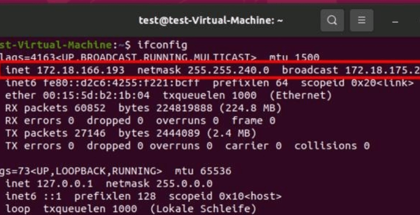 Linux có thể hiển thị thông tin Broadcast trong cấu hình giao diện mạng