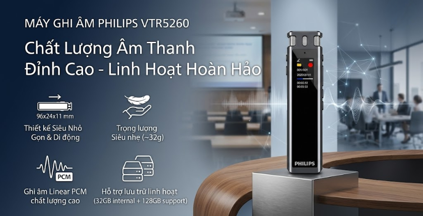 thiết kế nhỏ gọn Philips VTR5260 32g