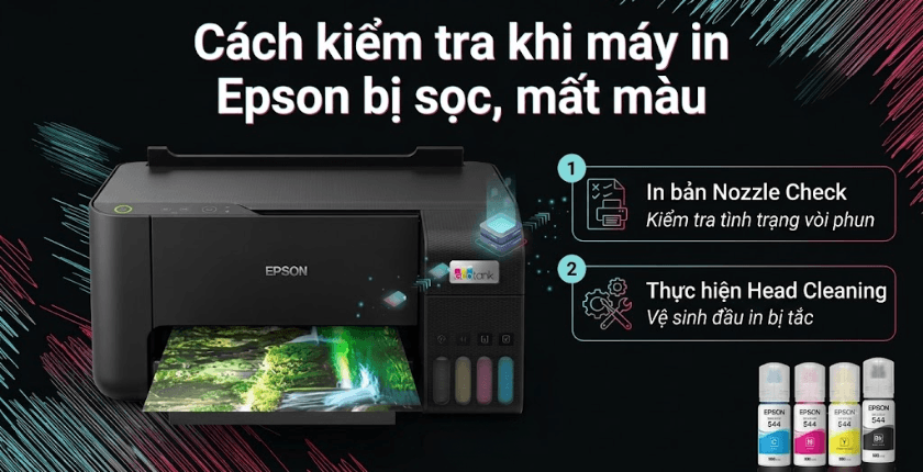 Nguyên nhân máy in Epson bị mất màu
