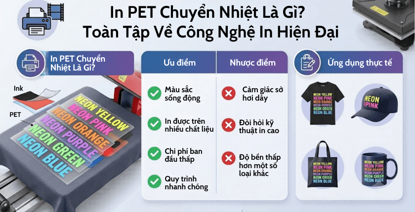 In PET chuyển nhiệt là gì và ứng dụng thực tế