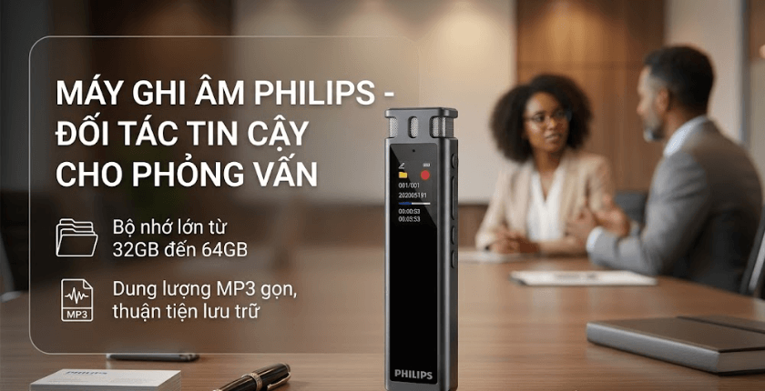 Tiêu chí chọn máy ghi âm Philips cho phỏng vấn
