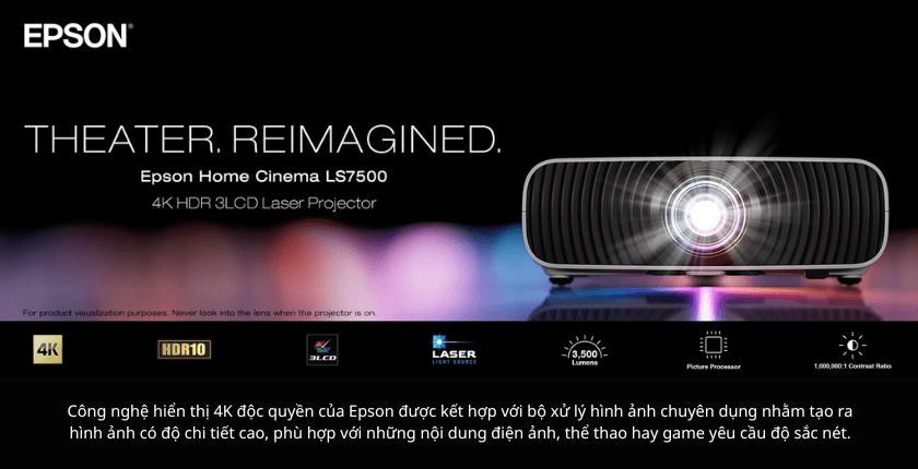 Máy chiếu Epson LS7500 dành cho giải trí gia đình