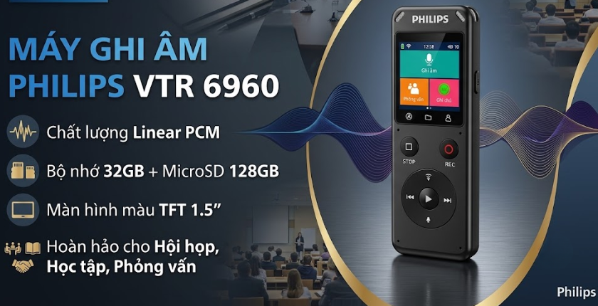 máy ghi âm Philips VTR6960 chính hãng
