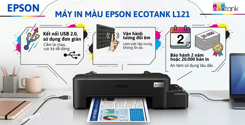 máy in Epson L121 hệ thống mực EcoTank