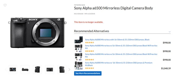 Có phải Sony ngừng sản xuất máy ảnh không gương lật Sony a6500 ?
